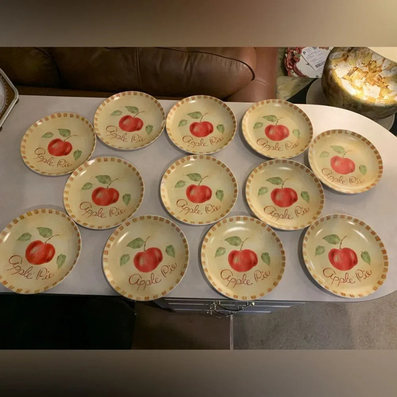 Set 6 “Apple Pie” 8.25" Dessert Plates - Picture 4 of 5